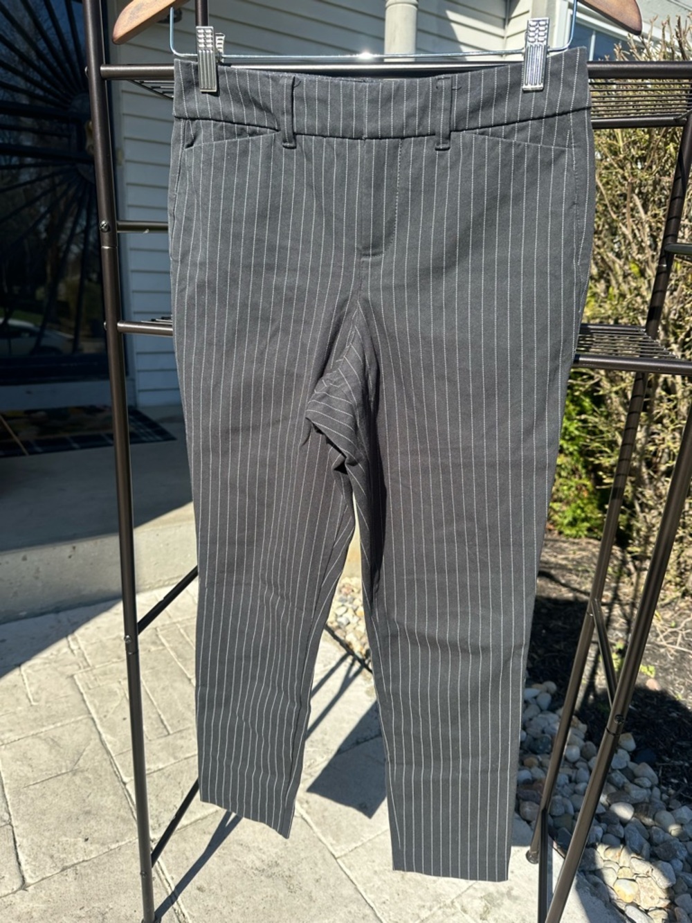 Old Navy Gray Pinstripe Dress Pants